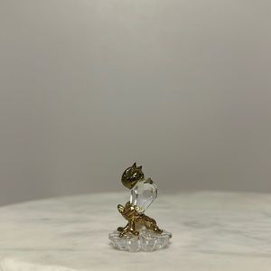 Vintage Lencia Star Collection Gold Austrian Crystal Mini Songbird Figurine